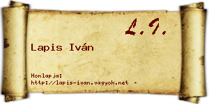 Lapis Iván névjegykártya